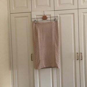 Carlos Miele Champagne Satin Pencil Skirt